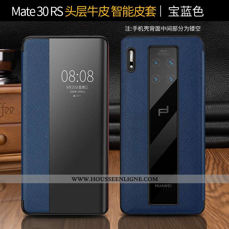 Étui Huawei Mate 30 Rs Cuir Protection Téléphone Portable Housse Rouge Véritable Coque