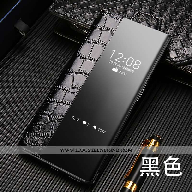 Étui Huawei Mate 30 Rs Cuir Protection Véritable Housse Noir Tout Compris