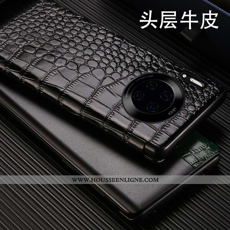 Étui Huawei Mate 30 Rs Cuir Protection Véritable Housse Noir Tout Compris