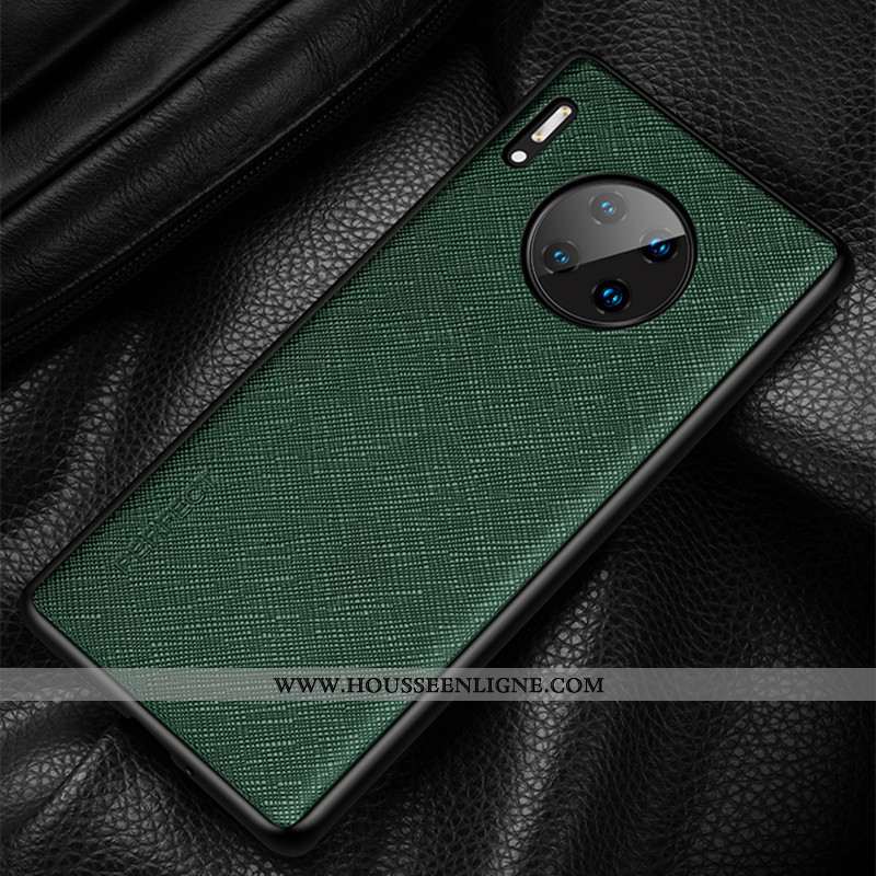 Étui Huawei Mate 30 Rs Protection Créatif Cuir Luxe Cuir Véritable Coque Business Bordeaux