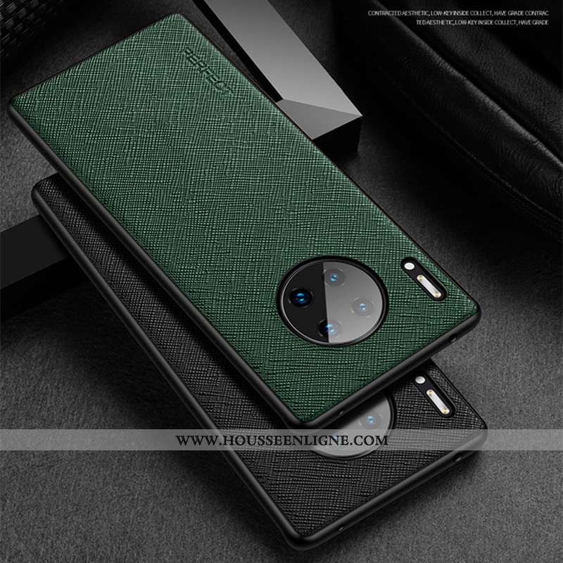 Étui Huawei Mate 30 Rs Protection Créatif Cuir Luxe Cuir Véritable Coque Business Bordeaux