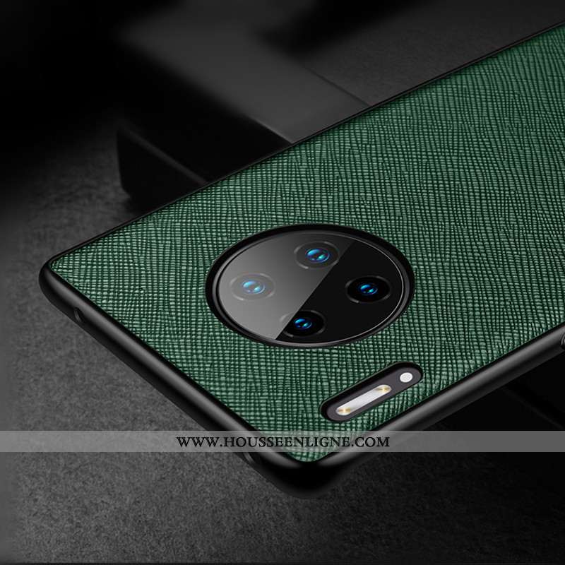 Étui Huawei Mate 30 Rs Protection Créatif Cuir Luxe Cuir Véritable Coque Business Bordeaux