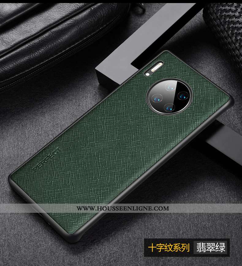 Étui Huawei Mate 30 Rs Protection Créatif Cuir Luxe Cuir Véritable Coque Business Bordeaux