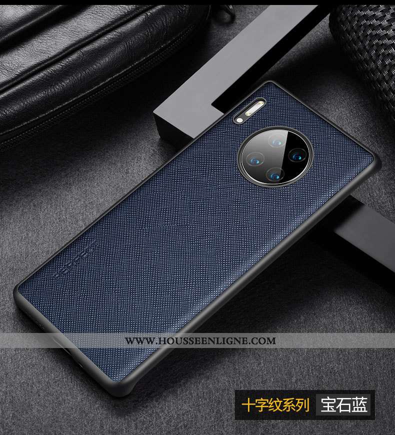 Étui Huawei Mate 30 Rs Protection Créatif Cuir Luxe Cuir Véritable Coque Business Bordeaux