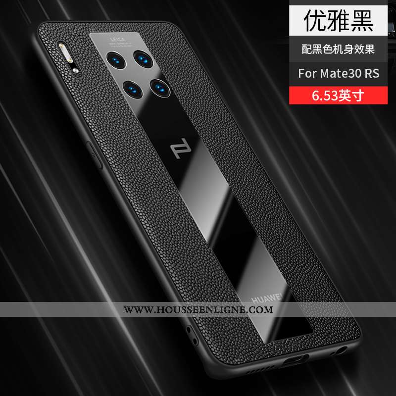 Étui Huawei Mate 30 Rs Protection Transparent Cuir Véritable Rouge Incassable Cuir