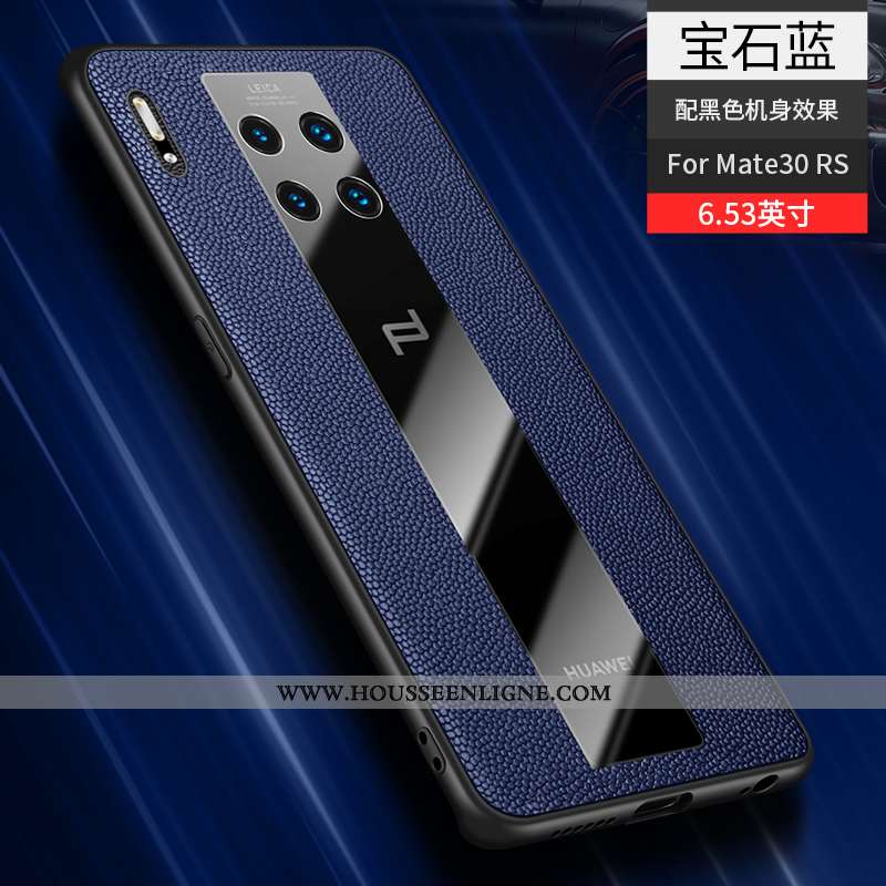 Étui Huawei Mate 30 Rs Protection Transparent Cuir Véritable Rouge Incassable Cuir