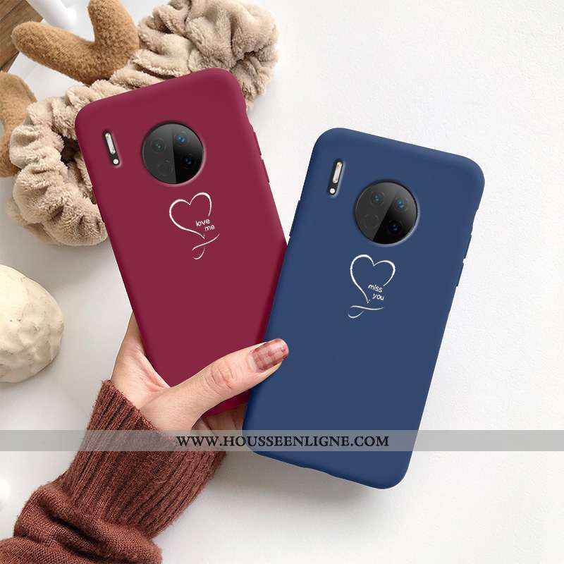 Étui Huawei Mate 30 Silicone Mode Charmant Bleu Fluide Doux Frais Amoureux