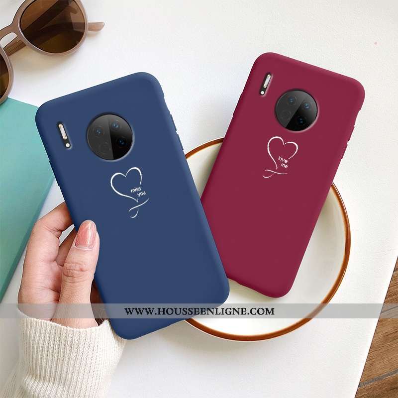 Étui Huawei Mate 30 Silicone Mode Charmant Bleu Fluide Doux Frais Amoureux