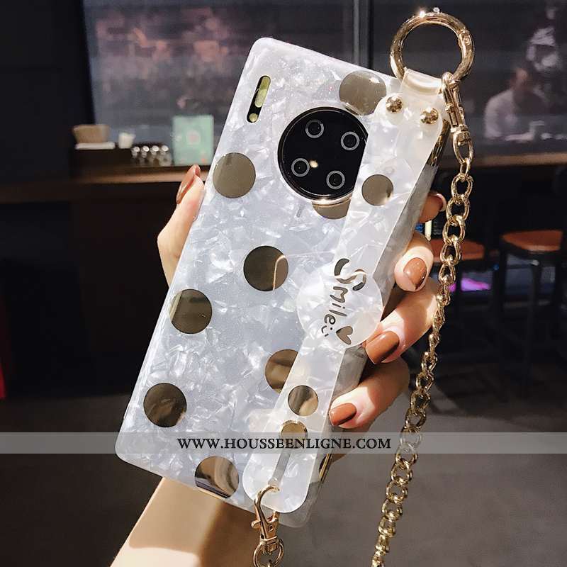 Étui Huawei Mate 30 Silicone Ornements Suspendus Fluide Doux Grand Amour Tout Compris Coque Blanche