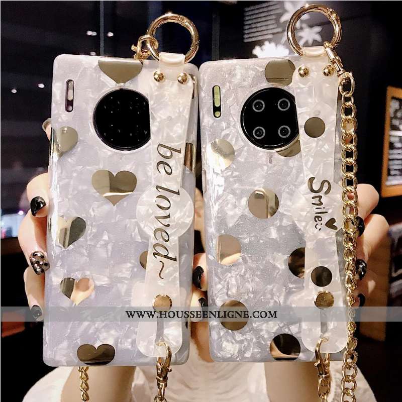 Étui Huawei Mate 30 Silicone Ornements Suspendus Fluide Doux Grand Amour Tout Compris Coque Blanche