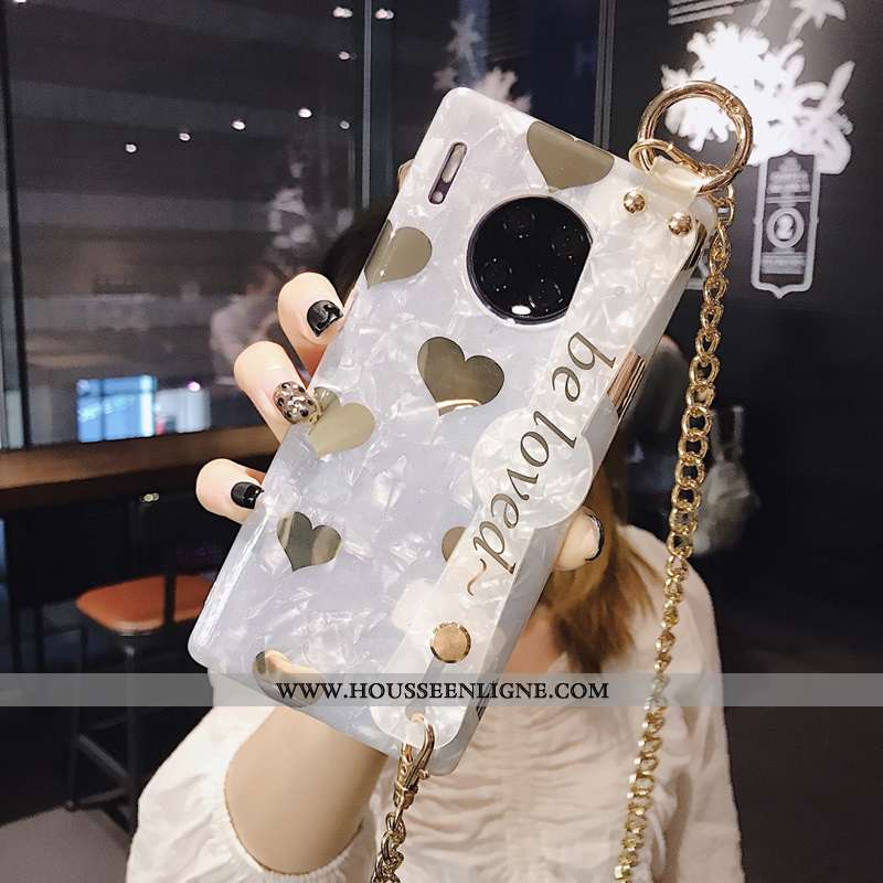 Étui Huawei Mate 30 Silicone Ornements Suspendus Fluide Doux Grand Amour Tout Compris Coque Blanche
