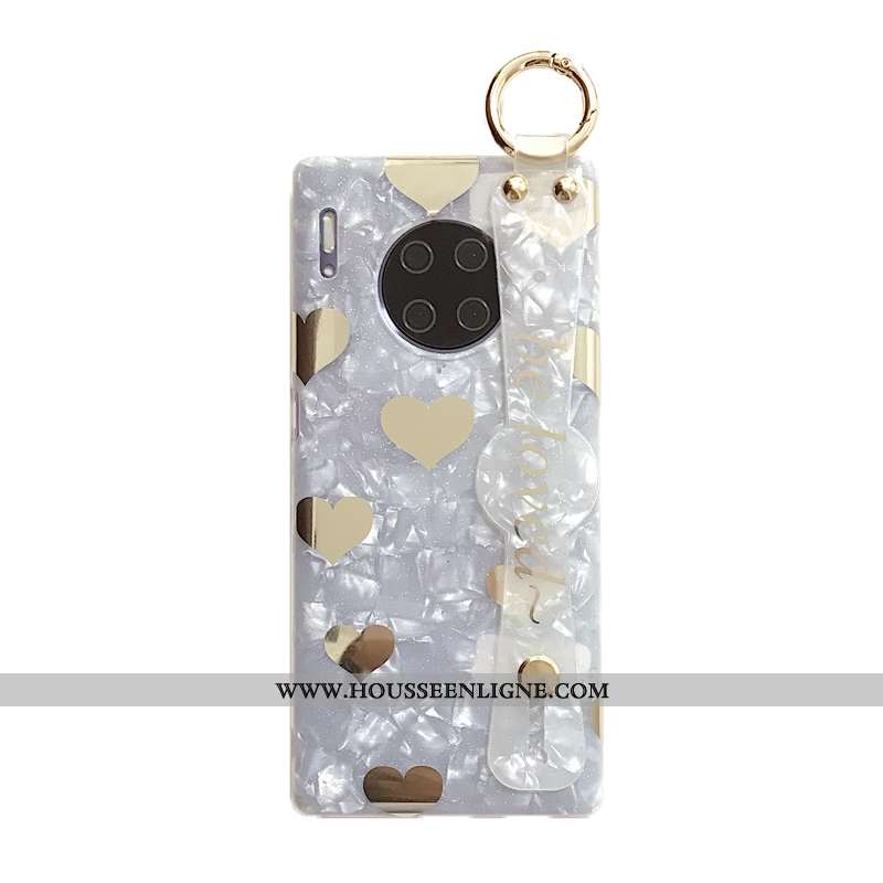 Étui Huawei Mate 30 Silicone Ornements Suspendus Fluide Doux Grand Amour Tout Compris Coque Blanche