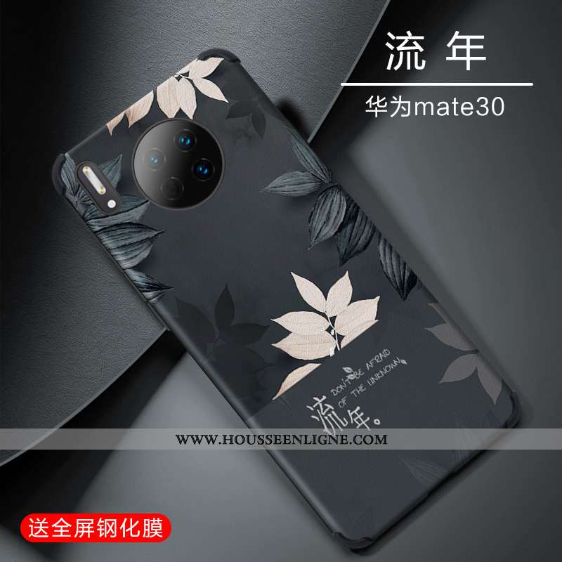 Étui Huawei Mate 30 Silicone Protection Soie Mulberry Tendance Légère Incassable Luxe Bleu