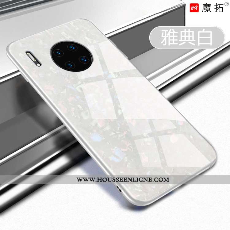 Étui Huawei Mate 30 Verre Ornements Suspendus Coque Tempérer Tout Compris Créatif Incassable Rose