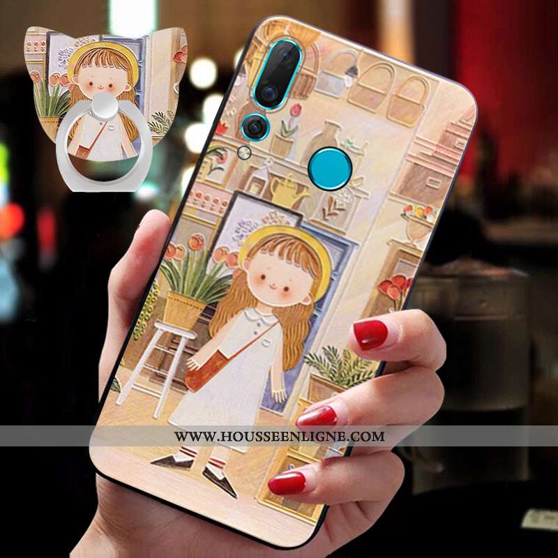 Étui Huawei Nova 5t Dessin Animé Charmant Tendance Luxe Bleu Téléphone Portable