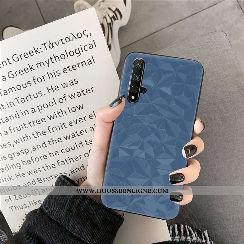Étui Huawei Nova 5t Fluide Doux Losange Téléphone Portable Blanc Simple Net Rouge Coque Blanche