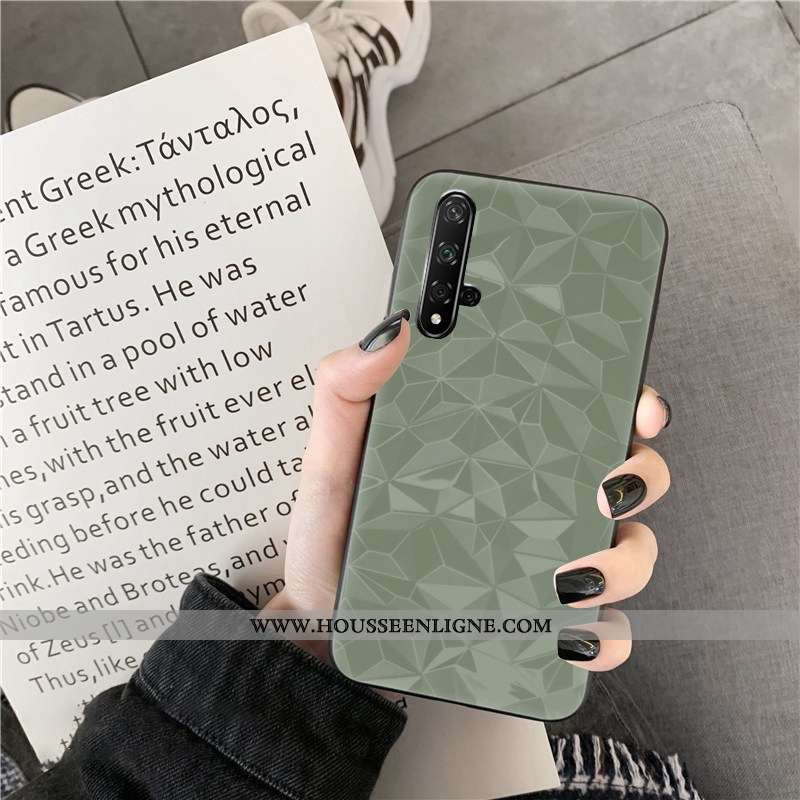 Étui Huawei Nova 5t Fluide Doux Losange Téléphone Portable Blanc Simple Net Rouge Coque Blanche