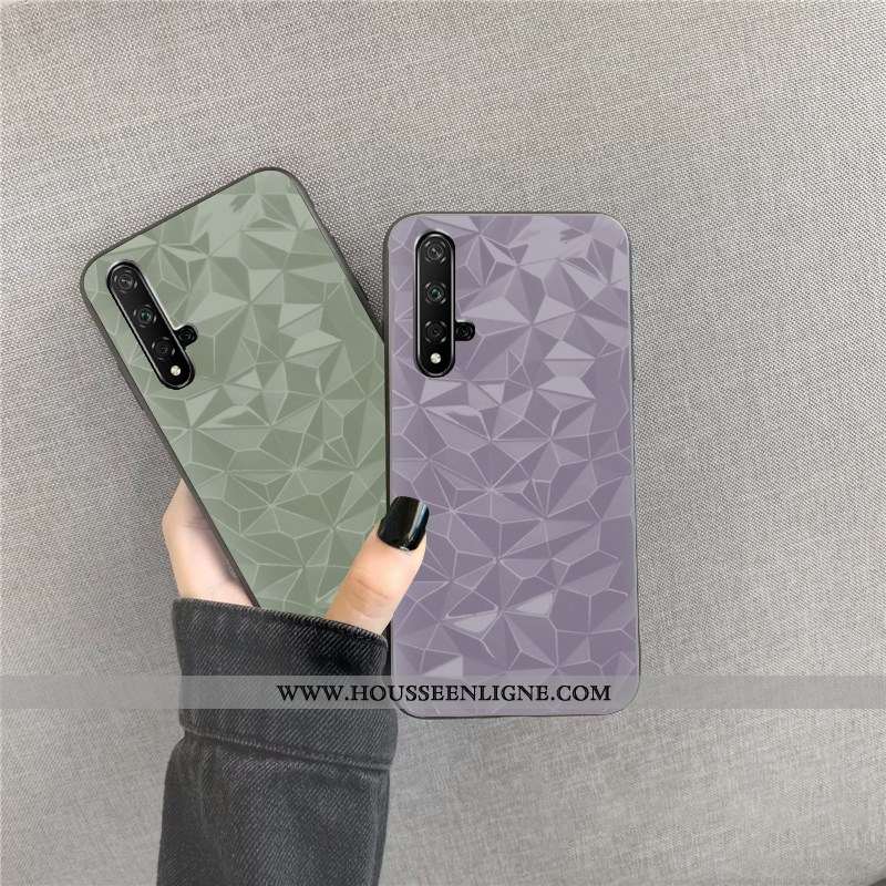 Étui Huawei Nova 5t Fluide Doux Losange Téléphone Portable Blanc Simple Net Rouge Coque Blanche