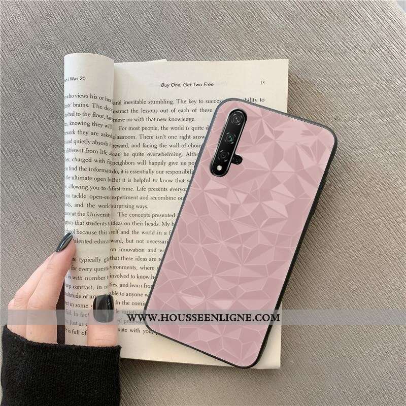 Étui Huawei Nova 5t Fluide Doux Losange Téléphone Portable Blanc Simple Net Rouge Coque Blanche