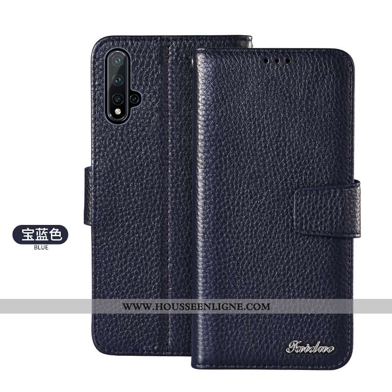 Étui Huawei Nova 5t Protection Cuir Véritable Tout Compris Housse Carte Coque Rouge