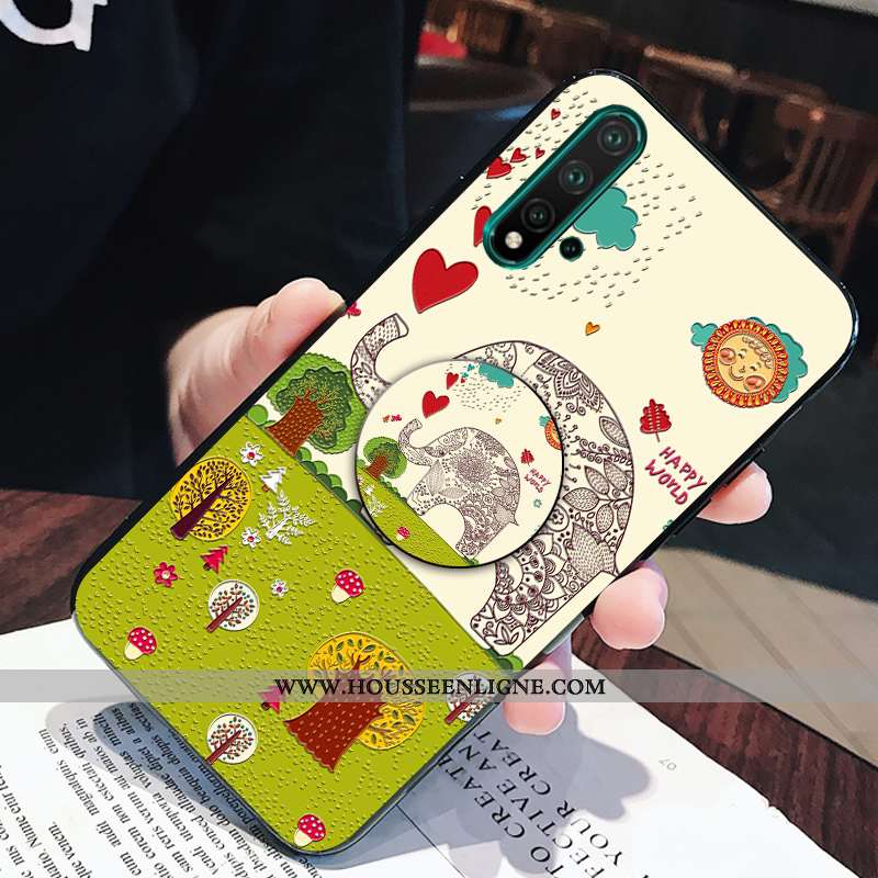 Étui Huawei Nova 5t Tendance Fluide Doux Frais Incassable Vert Petit Verte