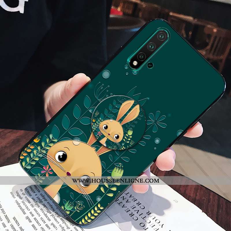 Étui Huawei Nova 5t Tendance Fluide Doux Frais Incassable Vert Petit Verte