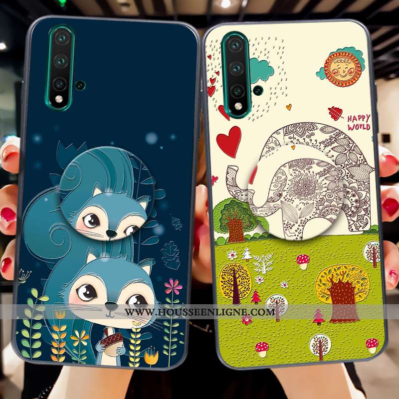 Étui Huawei Nova 5t Tendance Fluide Doux Frais Incassable Vert Petit Verte