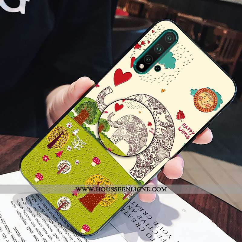 Étui Huawei Nova 5t Tendance Fluide Doux Frais Incassable Vert Petit Verte