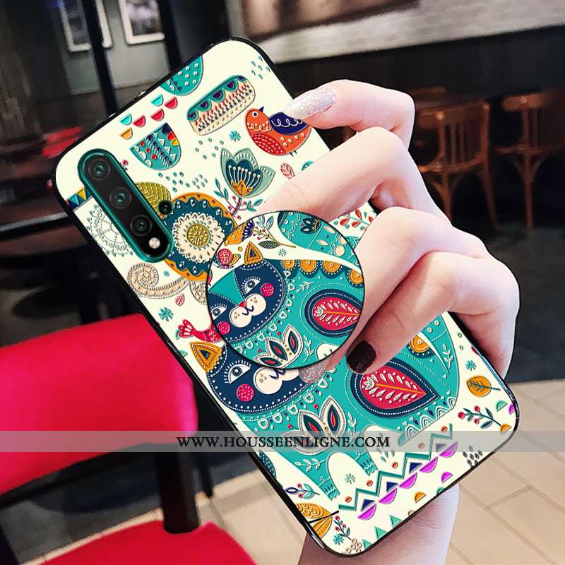 Étui Huawei Nova 5t Tendance Fluide Doux Frais Incassable Vert Petit Verte