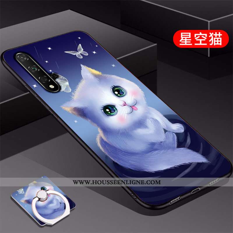 Étui Huawei Nova 5t Tendance Silicone Coque Téléphone Portable Bleu Protection