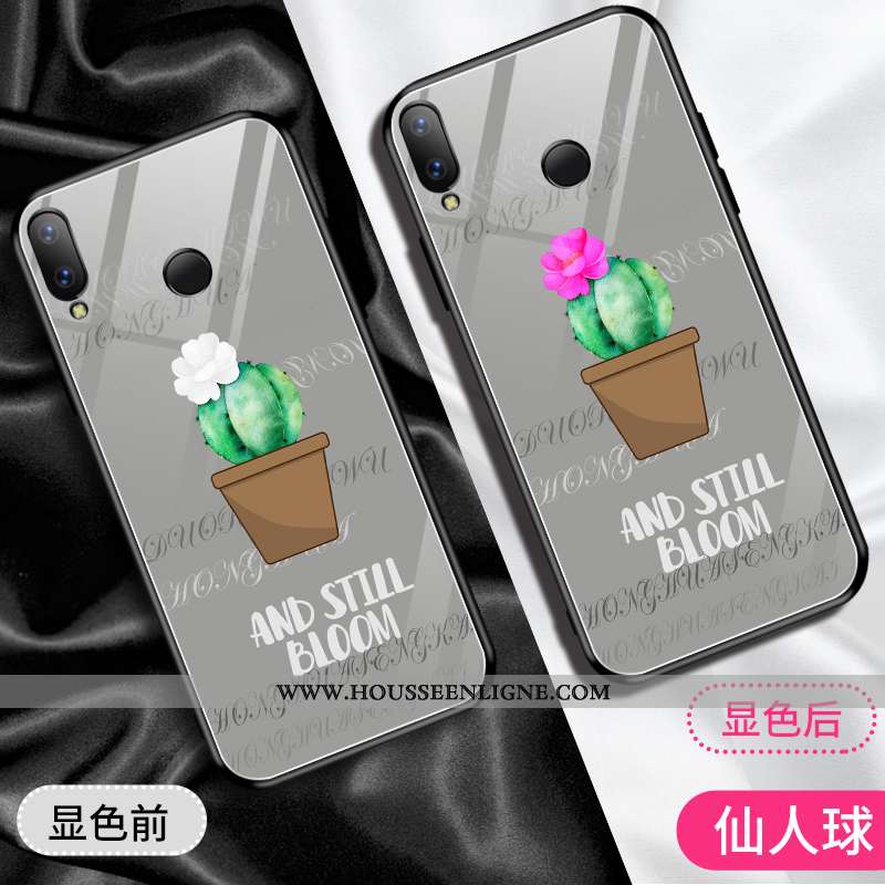 Étui Huawei P Smart 2020 Charmant Verre Style Chinois Coque Miroir Vent Violet Blanche