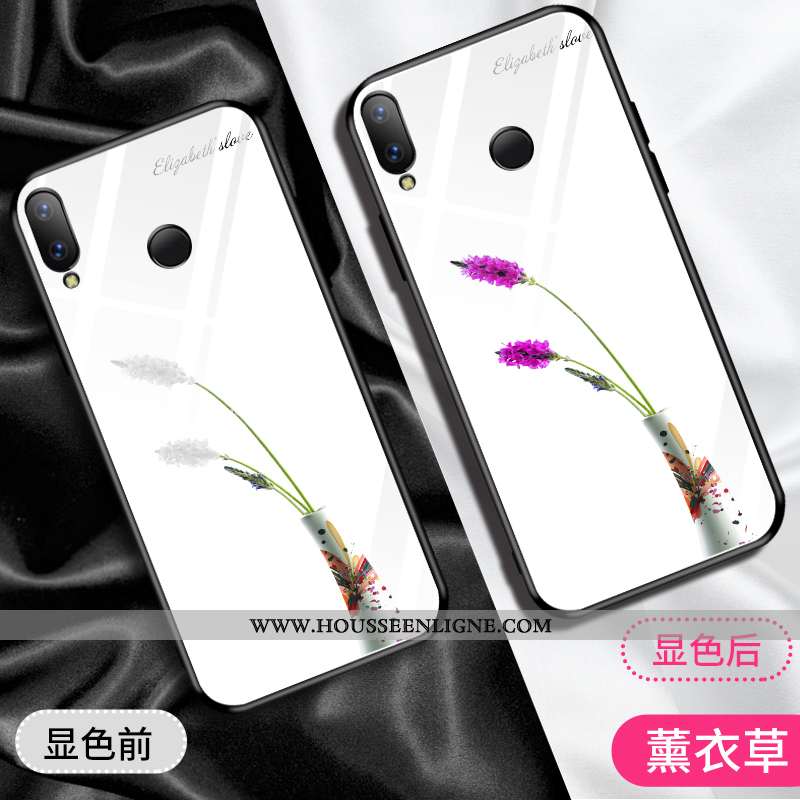 Étui Huawei P Smart 2020 Charmant Verre Style Chinois Coque Miroir Vent Violet Blanche