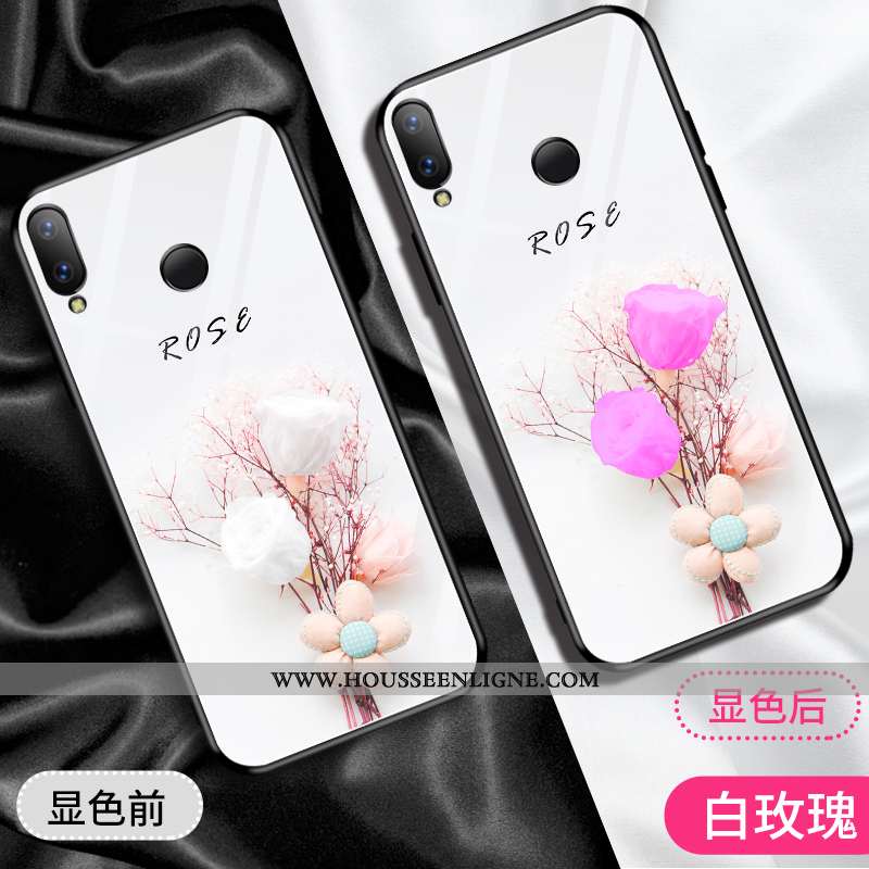 Étui Huawei P Smart 2020 Charmant Verre Style Chinois Coque Miroir Vent Violet Blanche