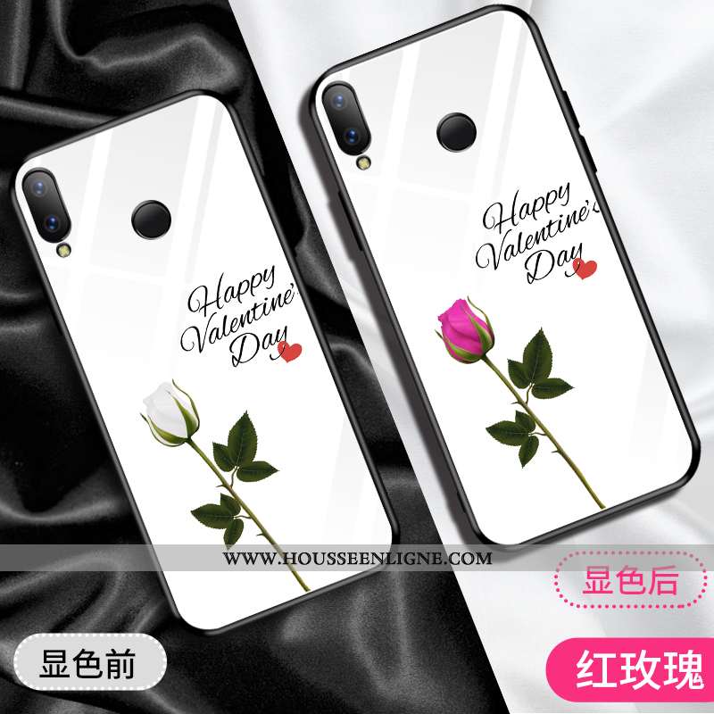 Étui Huawei P Smart 2020 Charmant Verre Style Chinois Coque Miroir Vent Violet Blanche