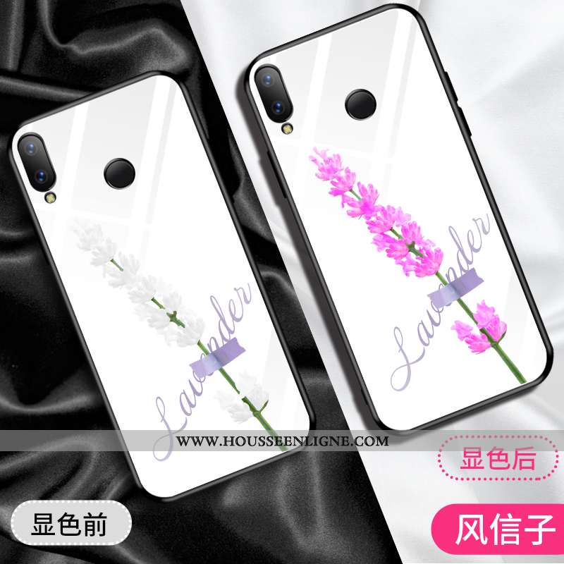 Étui Huawei P Smart 2020 Charmant Verre Style Chinois Coque Miroir Vent Violet Blanche
