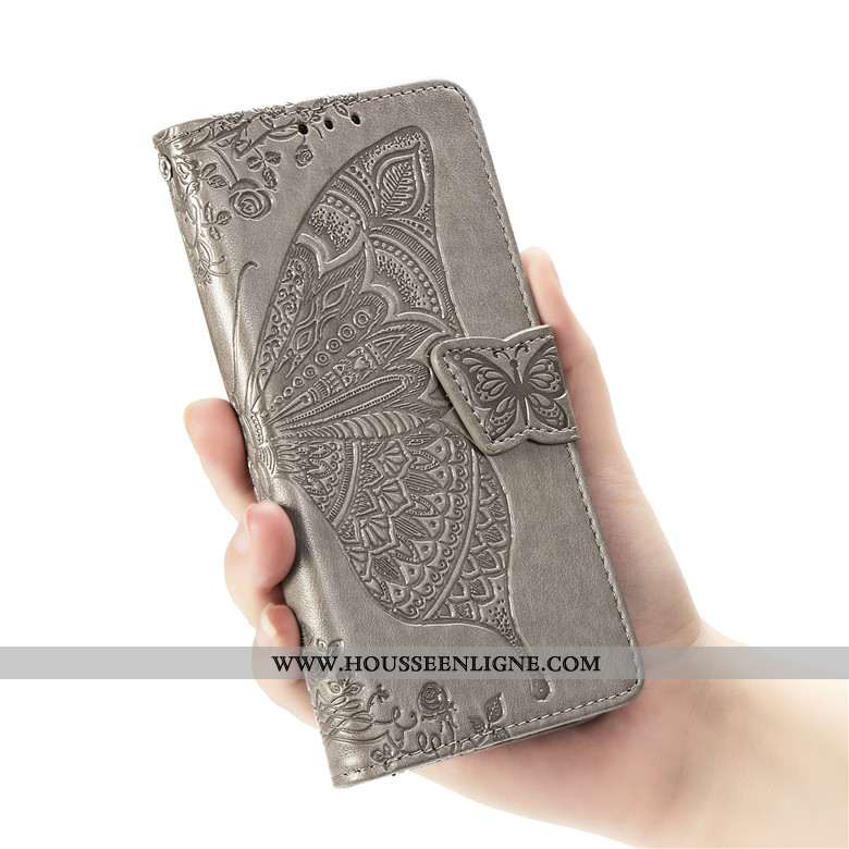 Étui Huawei P Smart+ 2020 Cuir Protection Clamshell Téléphone Portable Carte Coque Violet
