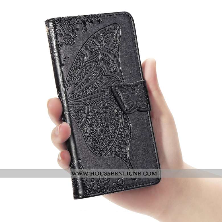 Étui Huawei P Smart+ 2020 Cuir Protection Clamshell Téléphone Portable Carte Coque Violet