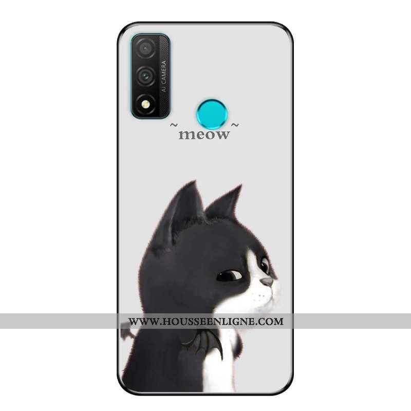 Étui Huawei P Smart 2020 Fluide Doux Protection Téléphone Portable Incassable Dessin Animé Noir Coqu