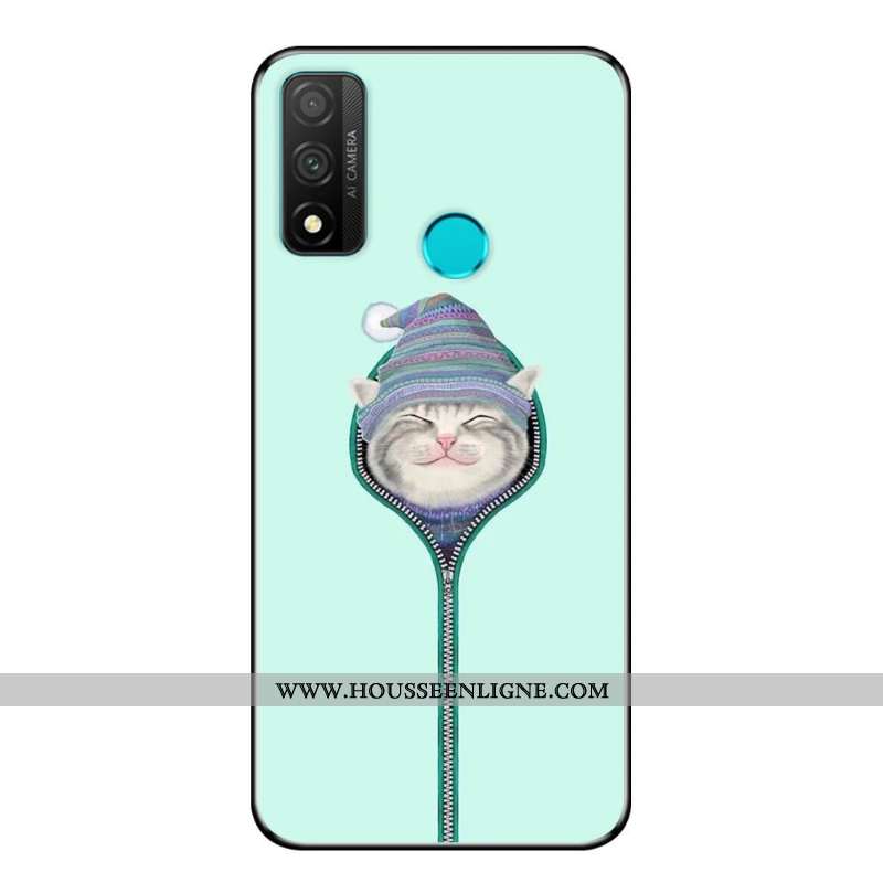 Étui Huawei P Smart 2020 Fluide Doux Protection Téléphone Portable Incassable Dessin Animé Noir Coqu