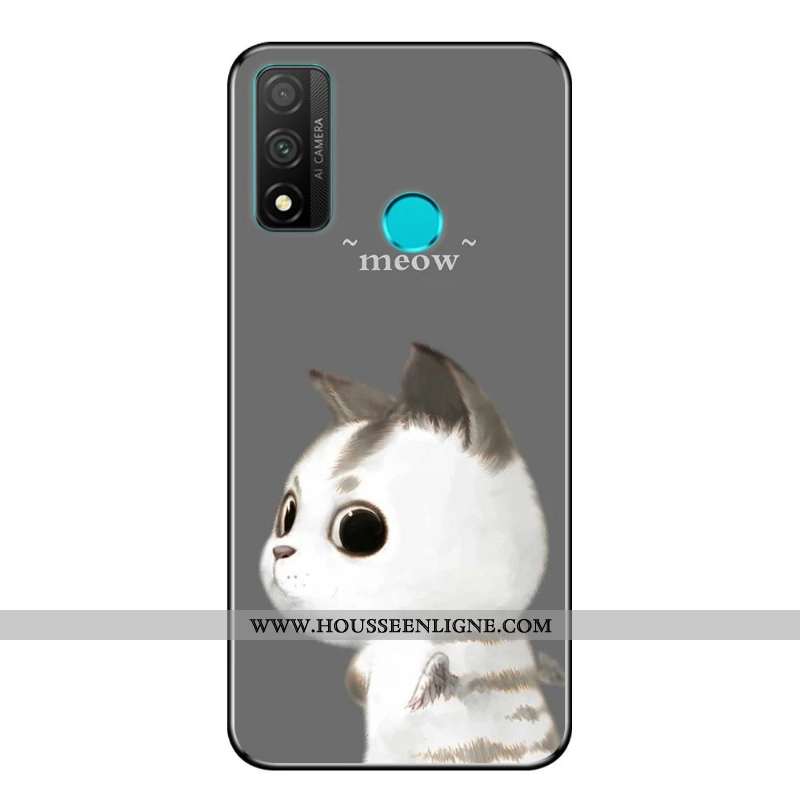 Étui Huawei P Smart 2020 Fluide Doux Protection Téléphone Portable Incassable Dessin Animé Noir Coqu