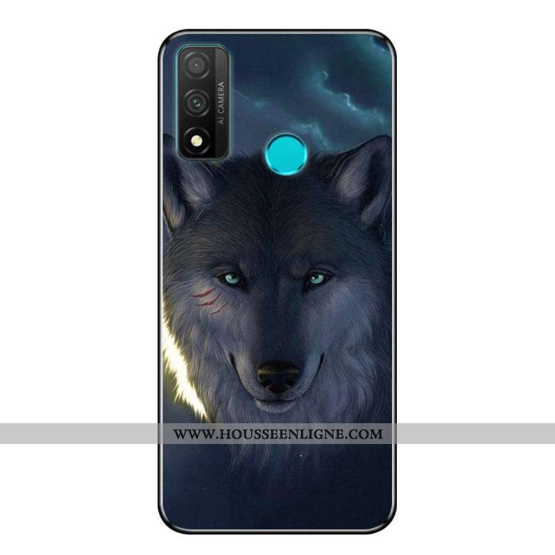 Étui Huawei P Smart 2020 Fluide Doux Protection Téléphone Portable Incassable Dessin Animé Noir Coqu