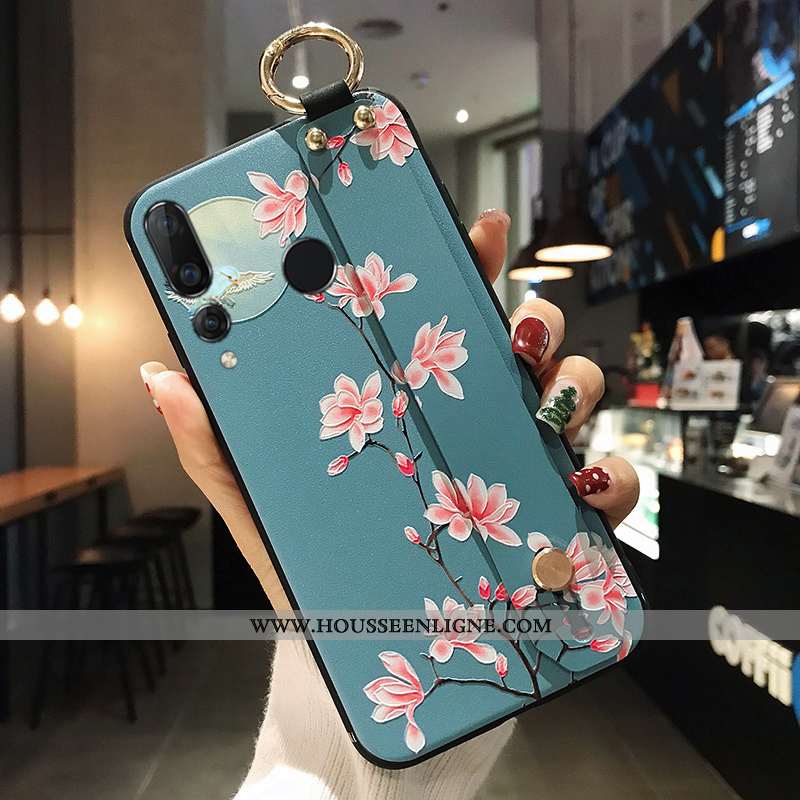 Étui Huawei P Smart+ 2020 Protection Bleu Téléphone Portable Coque Tout Compris Fleur