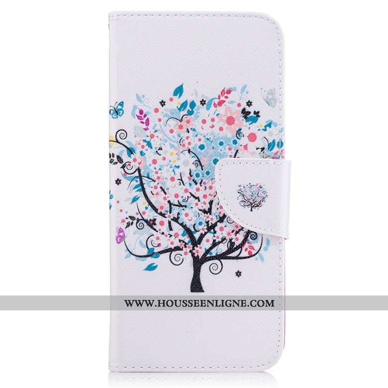 Étui Huawei P Smart 2020 Protection Dessin Animé Cuir Housse Téléphone Portable Coque Blanche