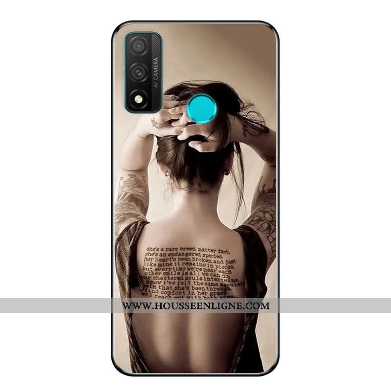 Étui Huawei P Smart 2020 Protection Délavé En Daim Fluide Doux Vent Dessin Animé Téléphone Portable 