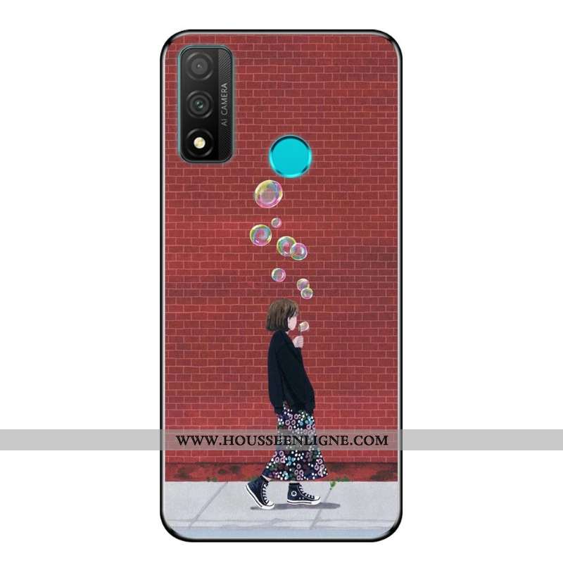 Étui Huawei P Smart 2020 Protection Délavé En Daim Fluide Doux Vent Dessin Animé Téléphone Portable 