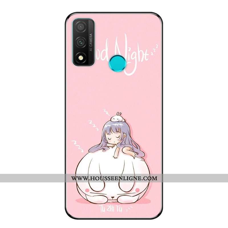 Étui Huawei P Smart 2020 Protection Délavé En Daim Fluide Doux Vent Dessin Animé Téléphone Portable 