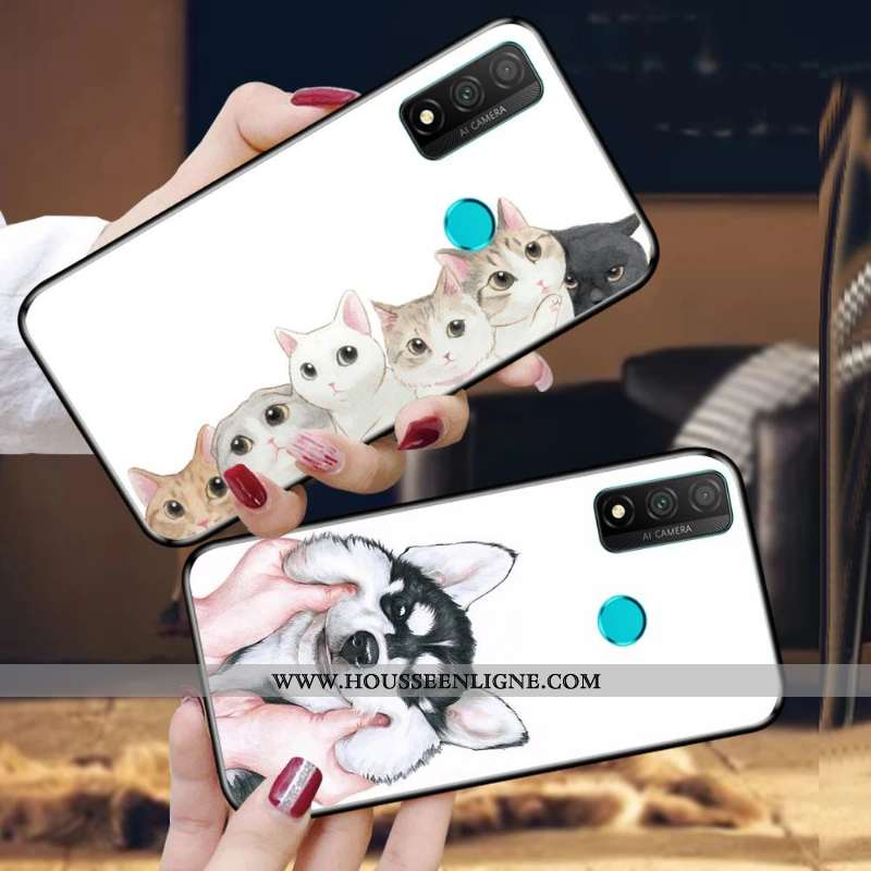 Étui Huawei P Smart 2020 Protection Délavé En Daim Fluide Doux Vent Dessin Animé Téléphone Portable 