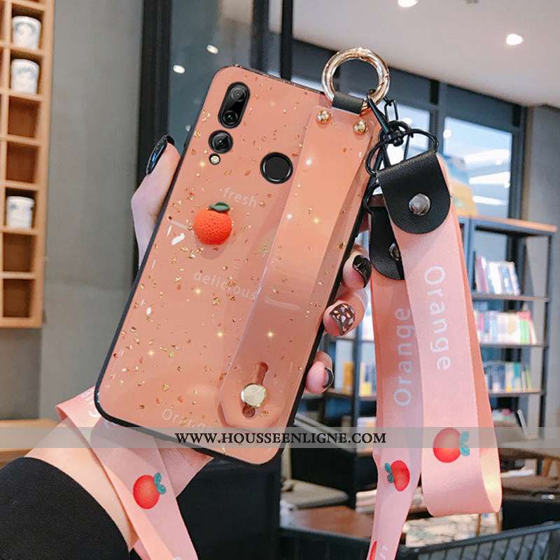 Étui Huawei P Smart+ 2020 Silicone Protection Ornements Suspendus Bovins Créatif Coque Cœur Violet