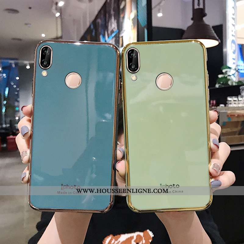 Étui Huawei P Smart+ Fluide Doux Silicone Membrane Mode Vert Téléphone Portable Protection Turquoise