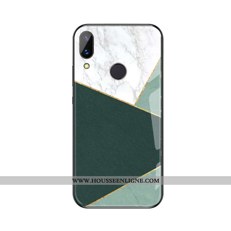 Étui Huawei P Smart+ Personnalité Protection Téléphone Portable Losange Élégant Coque Simple Verte